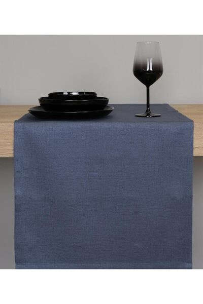 GOCCIA HOME Özel Tasarım Çift Taraflı Parlak Ve Mat Runner Indigo Mavi