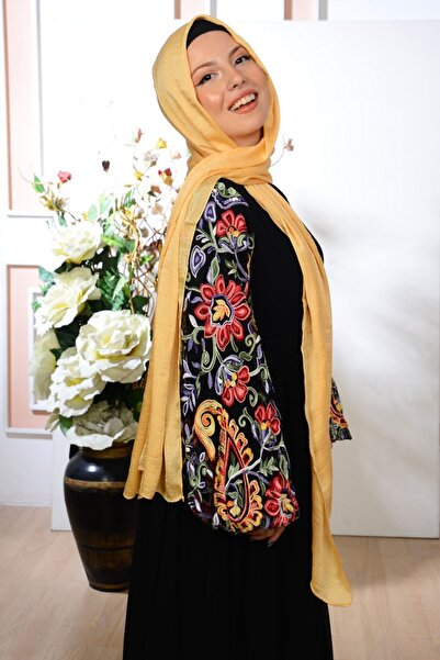 isometric Yazlık Parlak Çizgi Desenli Günlük Ve Abiye Için Papatya Sarısı Şif...