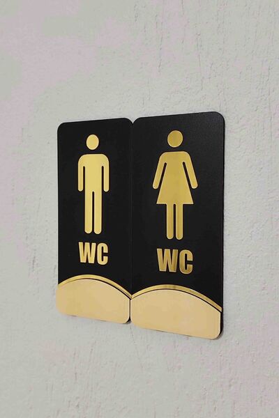 Generic Brand Vertical Oak Series Black Matte Gold Plexi Embossed Bay & Warni...