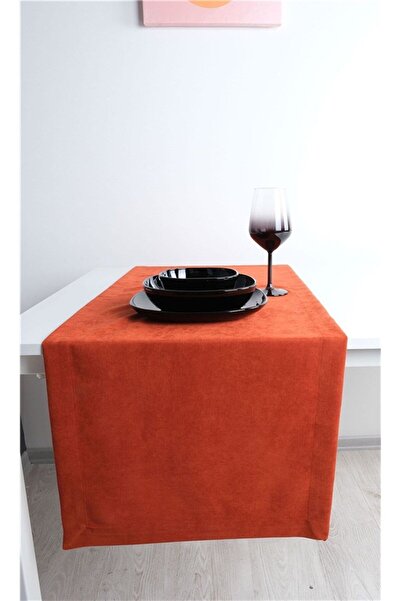 GOCCIA HOME 2'li Kadife Dokulu Runner Kiremit