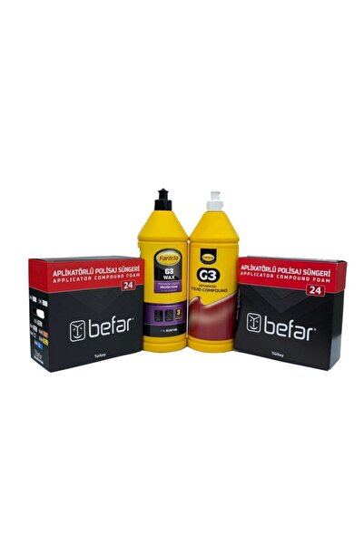 Farecla G3 Cila 1l + G3 Pasta 1ll + Befar Pasta Süngeri + Befar Cila Süngeri