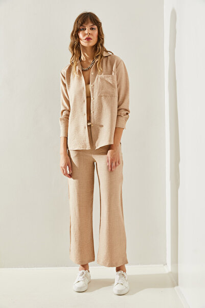 Bianco Lucci Dámsky vrchný a spodný set - elastické nohavice v páse60111075