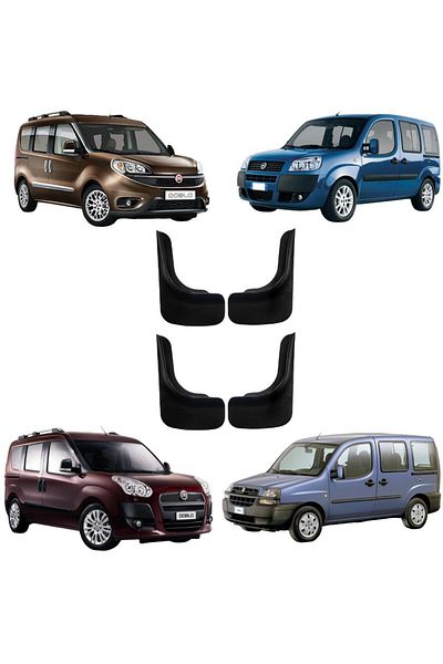 Yeni Dünya 4-Piece Front-Rear Dust Cover Mudguard Compatible with Fiat Doblo Vehicles U0dblx001yd