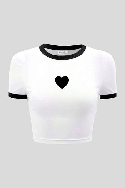 Carpe Black Piping Crop Top