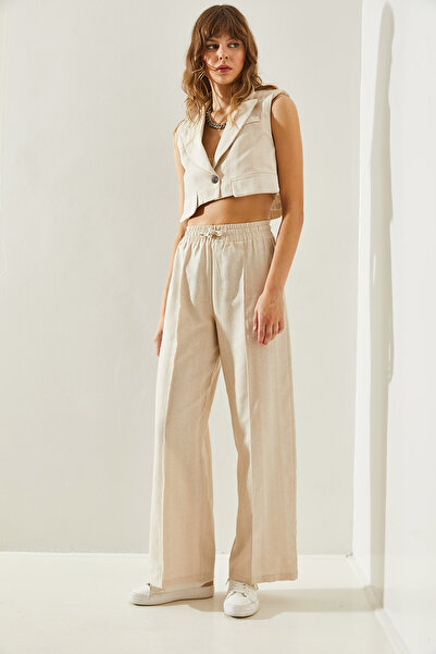 Bianco Lucci Set vestă și pantaloni Palazzo - cu detaliu husă de buzunar, femei, 60251229