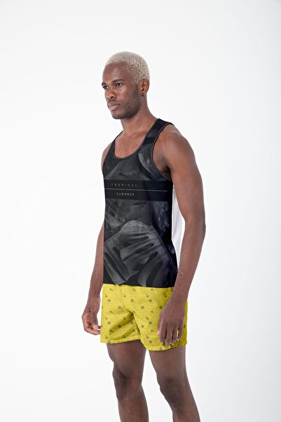 Miami Beach Patterned Zero Sleeve Breathable Fabric Men's Athlete