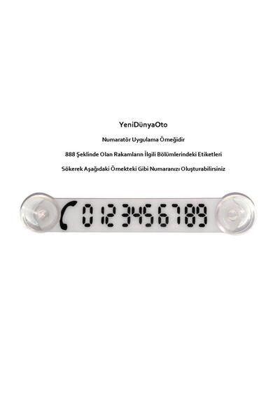 YeniDünyaOto Beyaz-siyah Araç Park Telefon Numaratörü -5 Adet- Tel No Gösterici Numaratik Ydnmr514