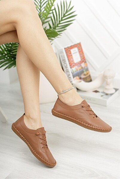 Aleza Shoes Tamamen Hakiki Deri El Yapımı Kadın Günlük Ayakkabı