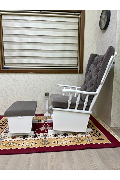 Asedia Mama Puflu Lake Gri Minderli Sallanan Sandalye Emzirme Koltuğu Babalar Günü Hediyesi