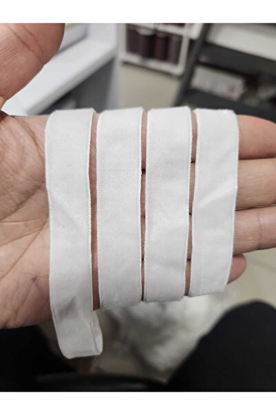 kadifecim 2 سم إكرو (أبيض مكسور) شريط مخملي 5 أمتار