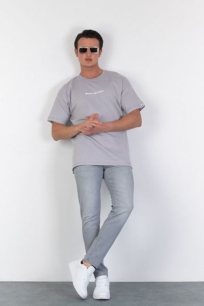 HLT JEANS Pánské šedé elastické lycra Slim Fit džínové džíny - HLTVALGREY-A