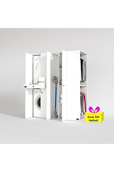 Kenzlife Çamaşır-Kurutma Makinesi Dolabı Ve Giysi Dolabı Eşari Sağ Byz 187*16...
