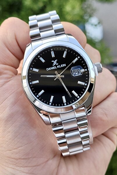 Daniel Klein Gümüş Siyah Renk Ayarlanabilir Kordonlu Takvimli Erkek Kol Saati...