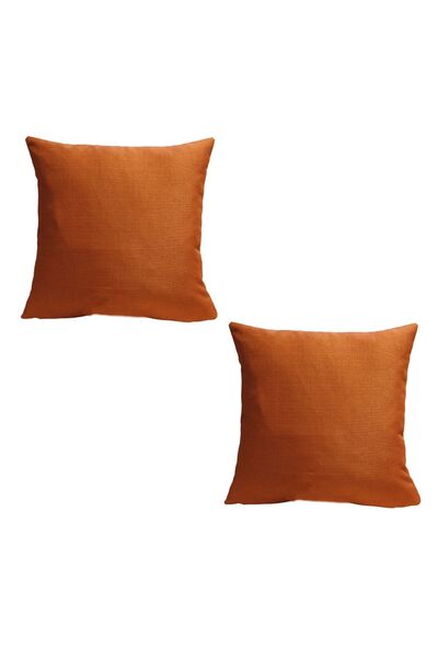 GOCCIA HOME 2'li Keten Görünümlü Kırlent Kılıfı Kiremit