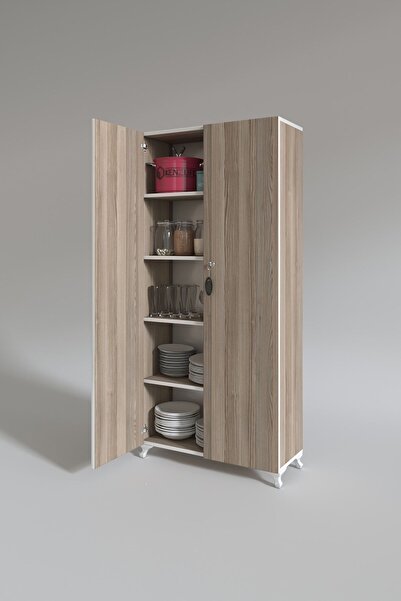 Kenzlife 2 Kapılı Dolap Çilem 188*090*032 Crd Kilitli Ayaklı Banyo Mutfak Ofis Kitaplık Ayakkabılık Kiler