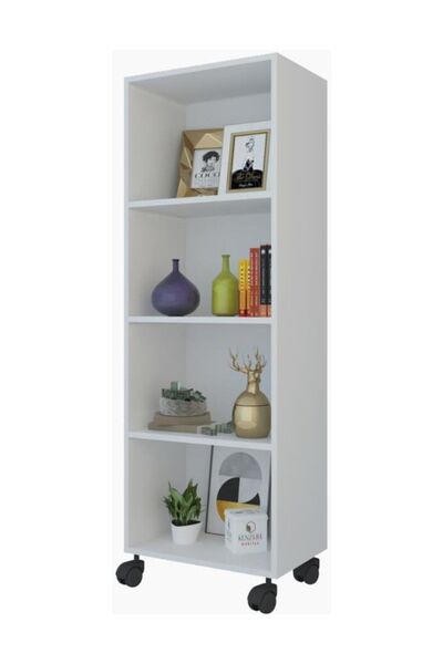 Kenzlife Kitaplık Beril 148*060*020 Byz Tekerlekli Mutfak Dolabı Banyo Ofis A...