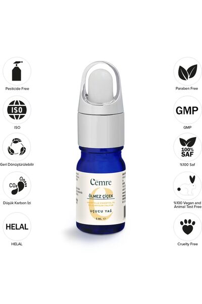 Awe Cemre Ölmez Çiçek %100 Saf Uçucu Yağı 5 ml Kırışıklık Karşıtı, Hassas Cilt Koruyucu Altın Otu Yağı
