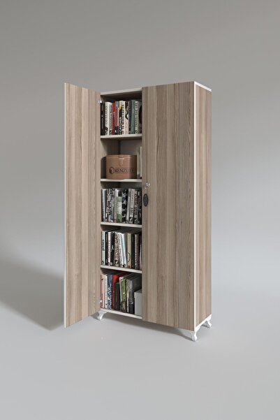 Kenzlife 2 Kapılı Dolap Çilem 188*090*032 Crd Kilitli Ayaklı Banyo Mutfak Ofis Kitaplık Ayakkabılık Kiler