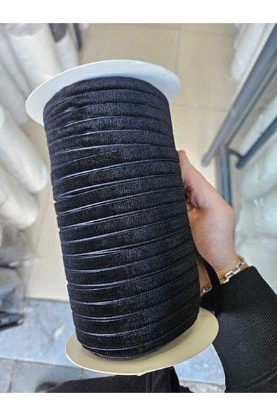 kadifecim 5 Meters Black Velvet Ribbon - 1 Cm