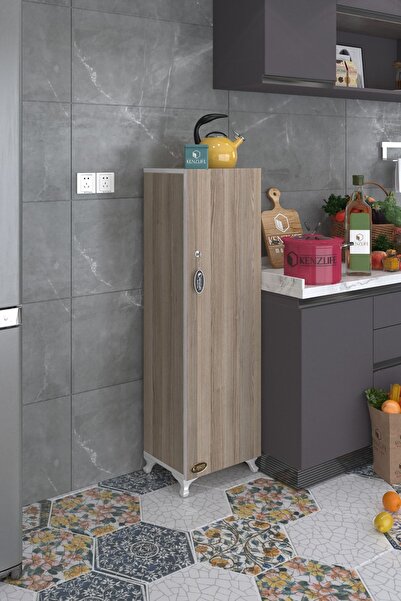 Kenzlife Mutfak Dolabı Zehra 128*030*032 Crd Kilitli Ayaklı Banyo Evrak Ofis Kitaplık Ayakkabılık Kiler