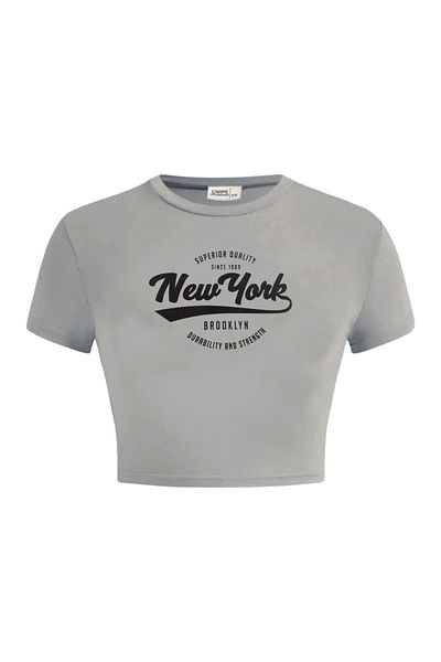 Carpe New York Gray Crop Top
