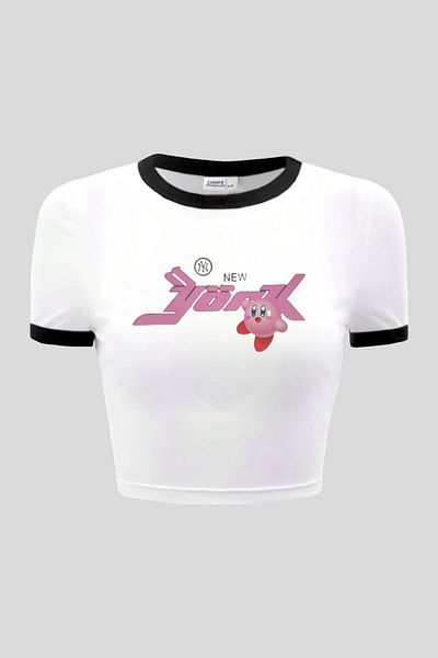 Carpe Kirby Crop Top - Piping Design