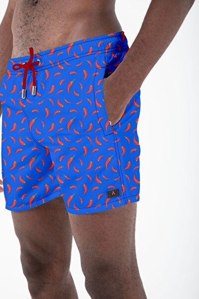 Miami Beach الفلفل منقوشة ساكس الأزرق شورت السباحة للرجال