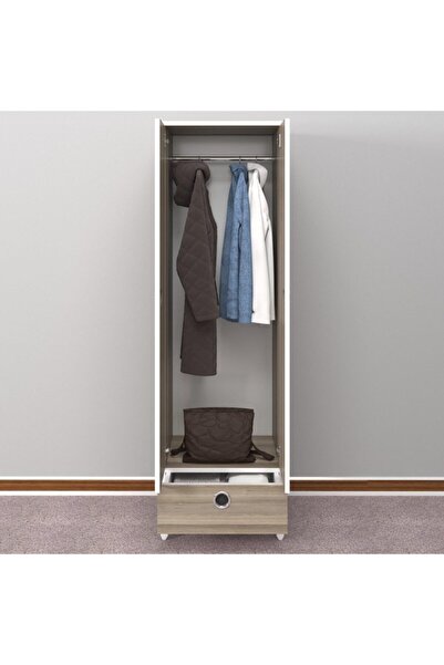 Kenzlife Gardırop 2 Kapaklı Kapılı Çekmeceli Şebboy 168*50*42 Crd Ayaklı Gardolap Dolap