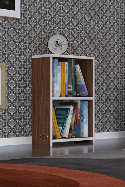 Kenzlife Kitaplık Süper Ga 060*40*19 Cvz 2 Katlı Tek Bölme Ofis Mutfak Banyo Dolabı Arkalıksız