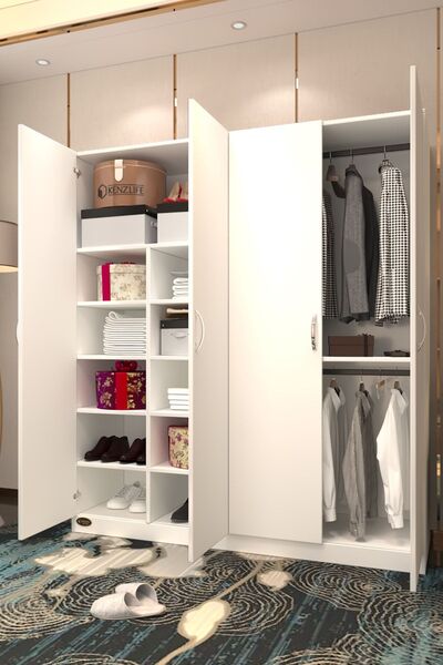 Kenzlife Gardırop 4 Kapılı Kaktüs 180*160*52 Byz Xlarge Kapaklı Gardolap Dolap Ofis