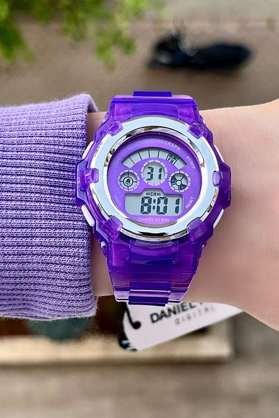 Daniel Klein Purple Color Illuminated Alarm Stopwatch Adjustable Band Wrist Watch Dkgnc1109