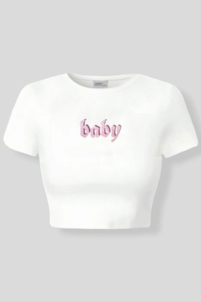 Carpe White Baby Crop