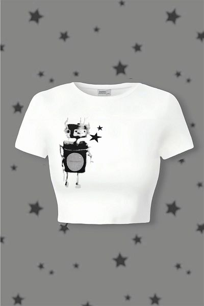 Carpe Robot Star Pattern Crop Top
