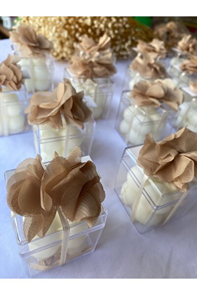 gazelorg Söz Nişan Hediyeliği Mika Kutulu Bubble Mum Çiçekli Mum Hediyelik (2...