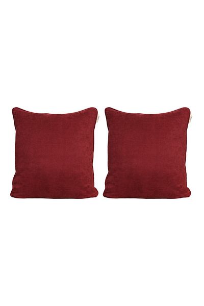 GOCCIA 2-Piece Velvet Textured Corded Throw Pillow Cover Claret Red