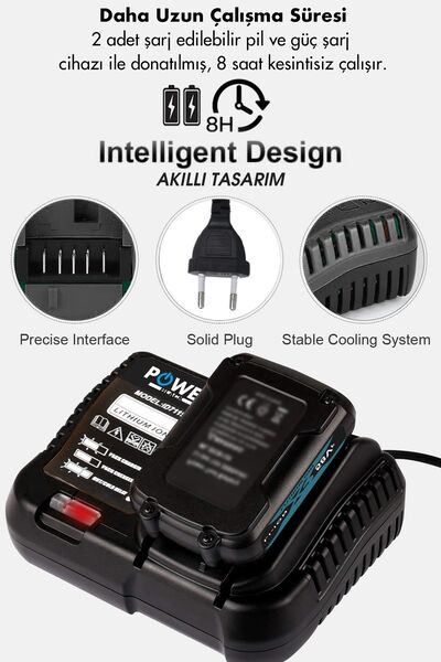 POWER BLACK 4 LÜ SET PROFESYONEL ŞARJLI MATKAP HİLTİ TAŞLAMA BÜYÜK SOMUN  SIKMA ULTRA GÜÇLENDRİLMİŞ