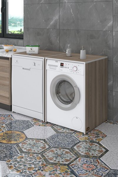 Kenzlife Çamaşır&Kurutma&Bulaşık Makinesi Dolabı Naumkare Crd 90*140*60 Kapak...