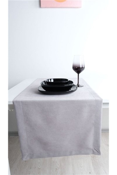 GOCCIA HOME Pachet de 2 alergători texturați catifea gri deschis