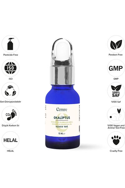 Awe Laboratories Eucalyptus 15 ml Essential Oil - Sharp Fragrance and Relaxing 100% Pure