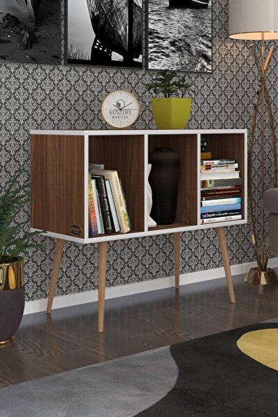 Kenzlife Komodin Adberilgen Cvz 74*90*39 Ahşap Ayaklı Komidin Kitaplık