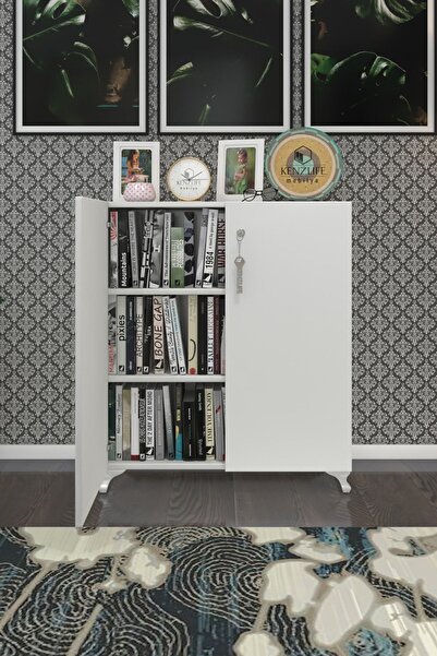 Kenzlife 2 Kapılı Dolap Çilem 088*070*032 Byz Kilitli Tekerlekli Banyo Mutfak Ofis Kitaplık Ayakkabı