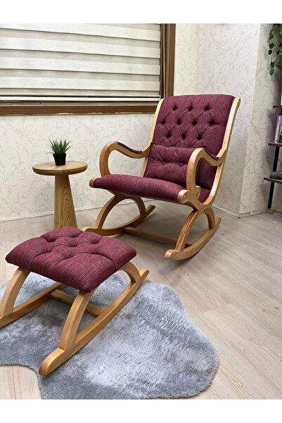 Asedia Rustik Naturel Bordo Sallanan Sandalye Dinlenme Emzirme Baba Tv Okuma ...