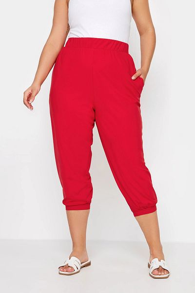 Stil Diva بنطال رياضي بجيوب مقاس كبير - تفاصيل خصر مطاطية303211