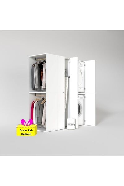 Kenzlife Çamaşır-Kurutma Makinesi Dolabı Ve Giysi Dolabı Bistami Sol Byz 180*...