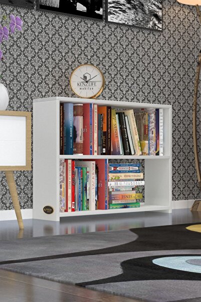 Kenzlife Kitaplık Süper Ga 060*80*19 Byz 2 Katlı Tek Bölme Ofis Mutfak Banyo Dolabı Arkalıksız