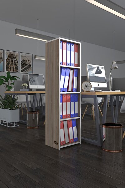 Kenzlife Klasörlük Raflı Börteçin Crd 140*40*30 Kitaplık Ofis Arkalıksız
