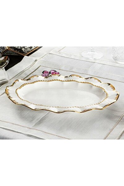 ROY KING Royking Diamond Oval Sunum Tabağı Büyük 36x25x3,5 cm HS-147B