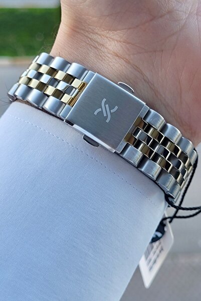 Daniel Klein Men's Watch with Green Band Gold Silver Color Adjustable Band Dkgnct1012