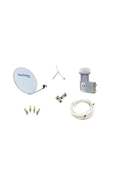 NEXT NEXTSTAR Çanak Anten Seti (ÇANAK ÇİFT LNB 20 MT KABLO 4 ADET KONNEKTÖR)