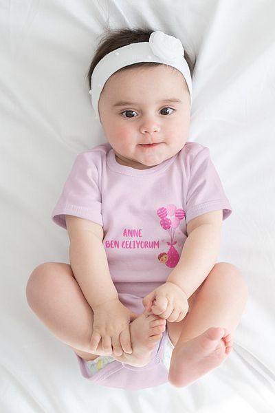 ADABEBEK Mommy I'm Coming Printed Snap Body - Zıbın 10067